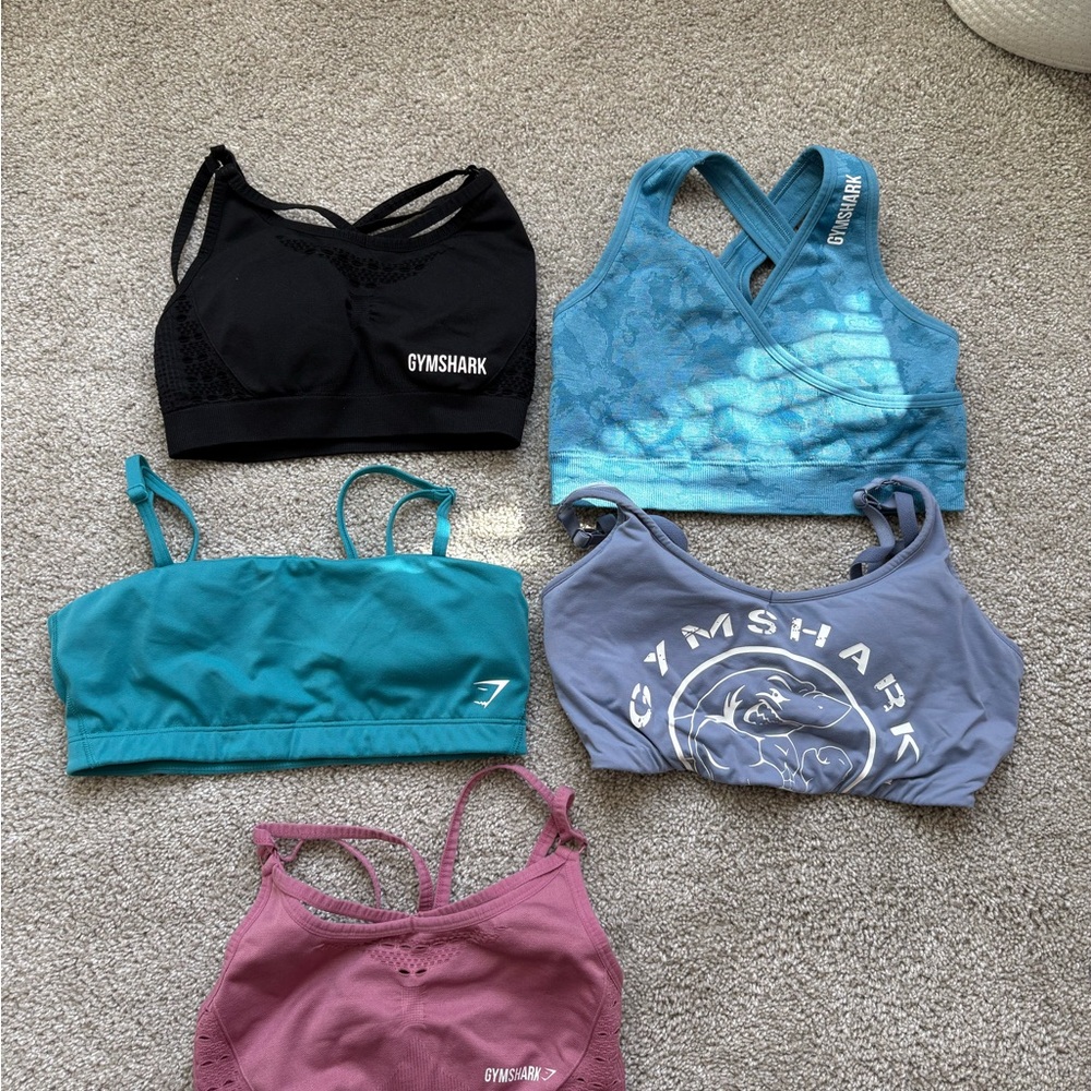 Gymshark Women's Sports Bras BundleSet - Black, Blue, Teal, Purple, Pink
